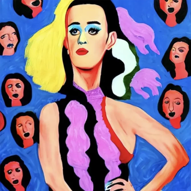 Katy Perry in the style of Georg Baselitz     6